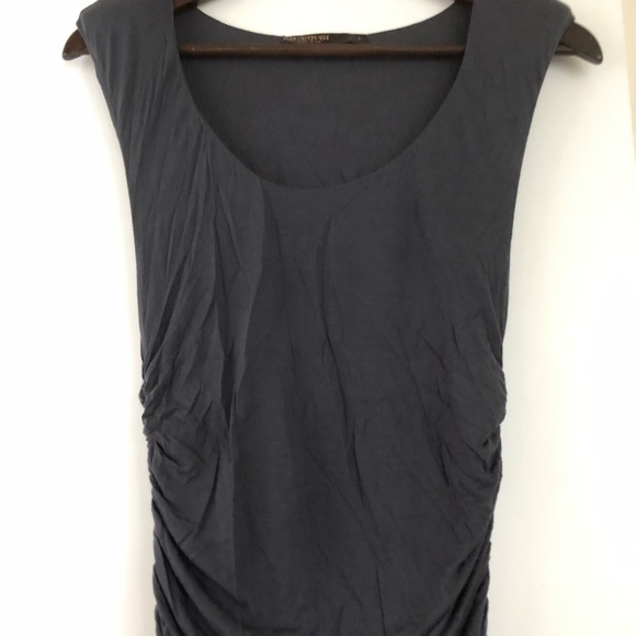 SHOULDER PAD DRAPPED DRESS - Picture 4 of 8